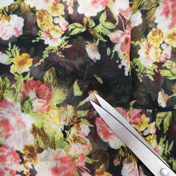 UNIF Ruffle Cami Tank Top Dress Veil Chiffon Floral High Low Long Feminine S - Picture 9 of 9